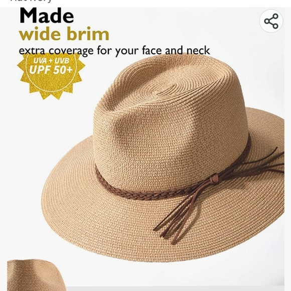 Furtalk Womens Sun Hat Wide Brim UPF 50+ bucket style size L. - Picture 3 of 9